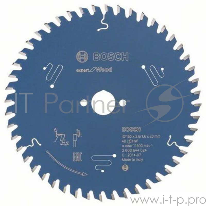 Пильный диск BOSCH EXP WO 165x20-48T (2.608.644.024) Ф165х20мм 48 зуб.