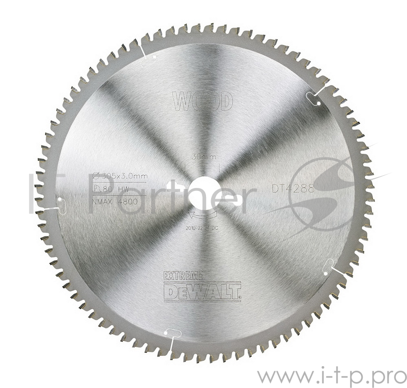 Круг пильный твердосплавный DeWALT DT4288-QZ по дер./алюм. EXTREME DeWALT®305/30 2.2/3.0 80 TFZ -5°