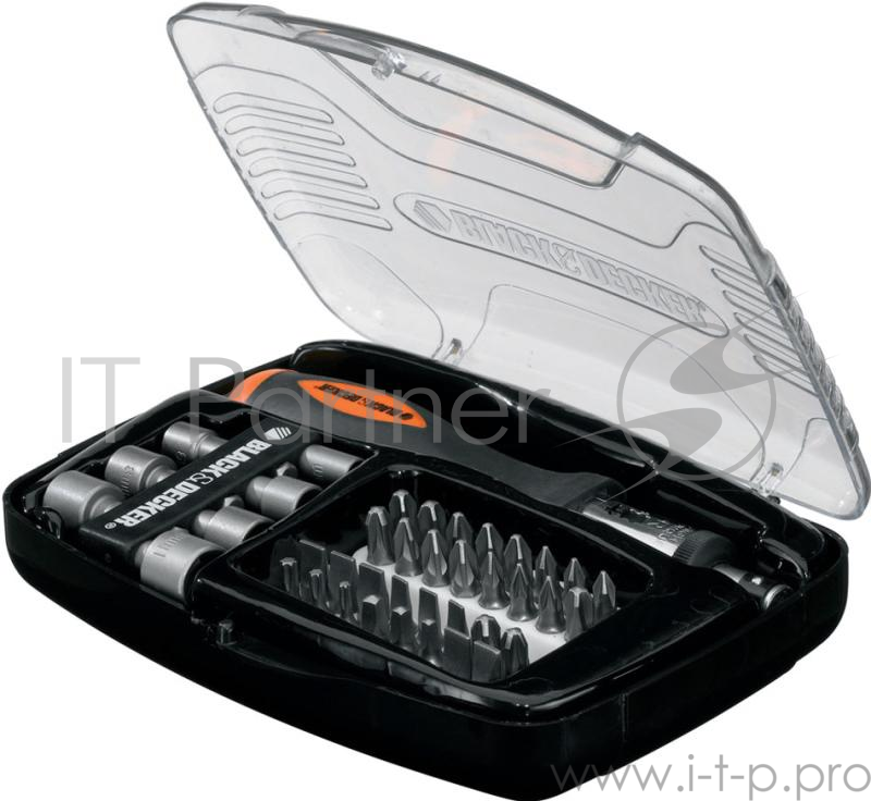 Набор бит и головок B&D A7062 40 предм., отвертка, кейс