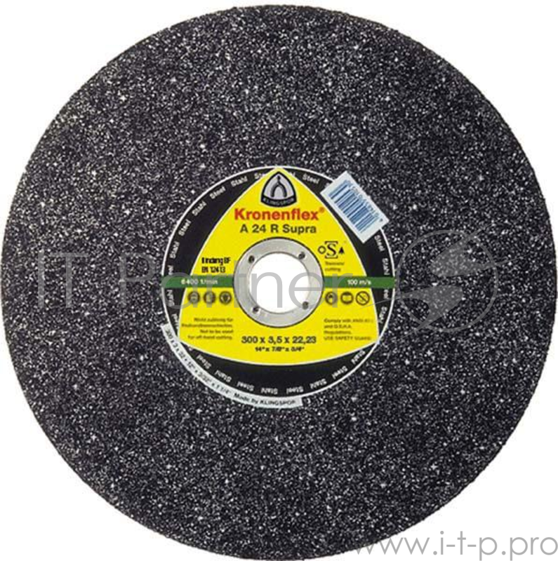 Круг отр. 350х3.5х25.4 KLINGSPOR Kronenflex A 24 R SUPRA (13528) по металлу и нержавеющей стали