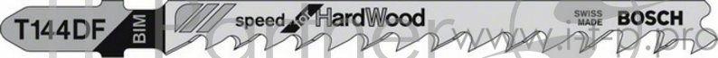 Пилка для лобзика BOSCH T144DF (2.608.634.567) тв.дерево, быстро, 100мм, шаг 4.0-5.2, BIM, 5шт