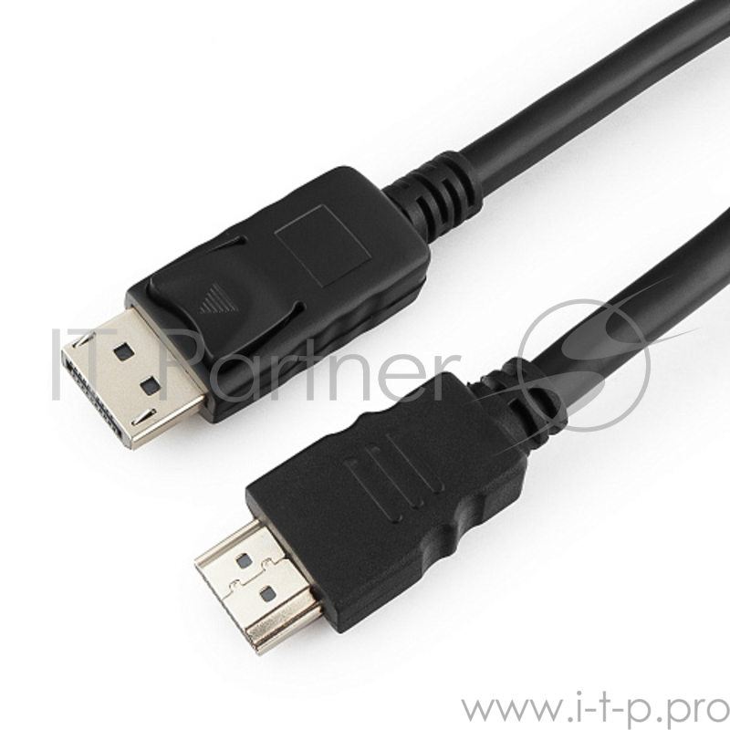Кабель Cablexpert Кабель DisplayPort-HDMI, 5м, 20M/19M, черный, экран, пакет (CC-DP-HDMI-5M)