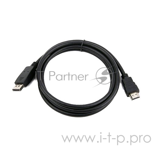 Кабель Cablexpert Кабель DisplayPort-HDMI, 5м, 20M/19M, черный, экран, пакет (CC-DP-HDMI-5M)