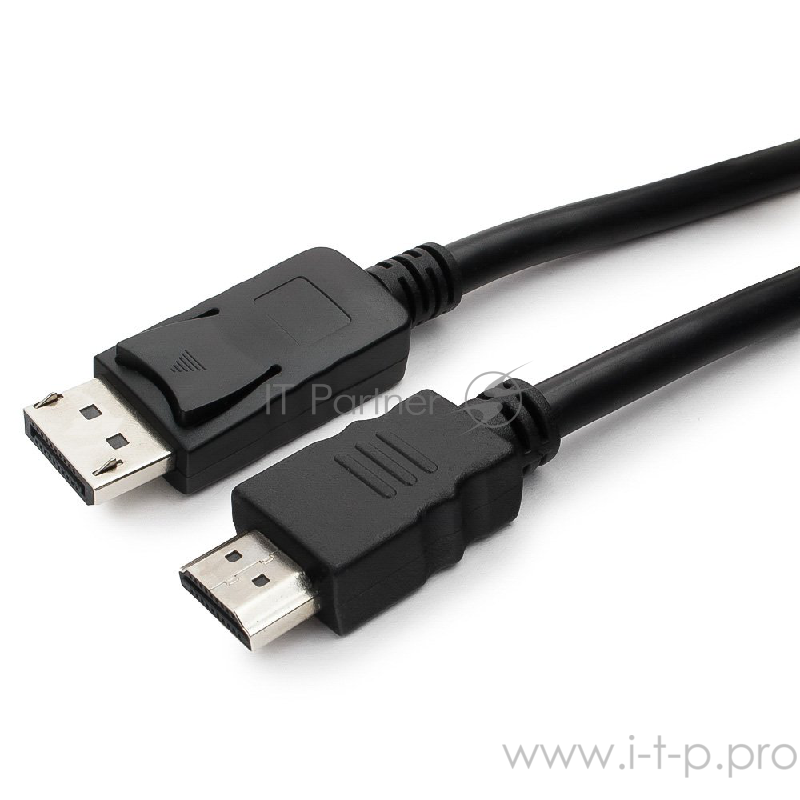 Кабель Cablexpert Кабель DisplayPort-HDMI, 7.5м, 20M/19M, черный, экран, пакет (CC-DP-HDMI-7.5M)
