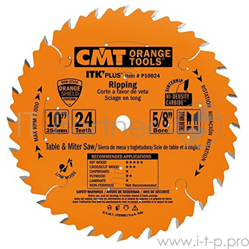 Круг пильный твердосплавный CMT 271.210.36M 210X30(+25)X1.8/1.2 15° 10° ATB + 8° SHEAR Z=36