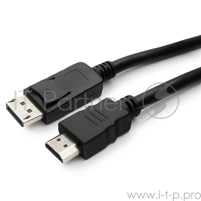 Кабель Cablexpert Кабель DisplayPort-HDMI, 10м, 20M/19M, черный, экран, пакет (CC-DP-HDMI-10M)