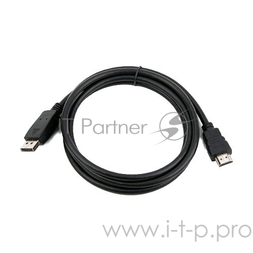 Кабель Cablexpert Кабель DisplayPort-HDMI, 10м, 20M/19M, черный, экран, пакет (CC-DP-HDMI-10M)