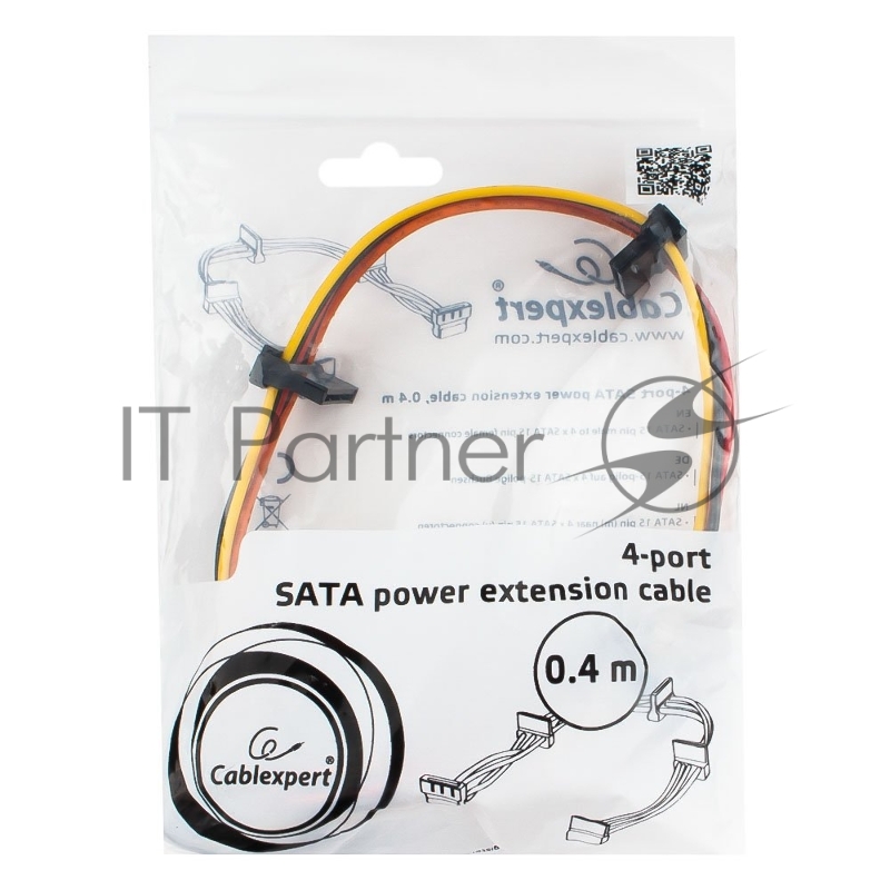 Кабель Cablexpert Кабеля питания SATA, 4x15pin(M)/15pin(F), 40см (CC-SATAMF-03)