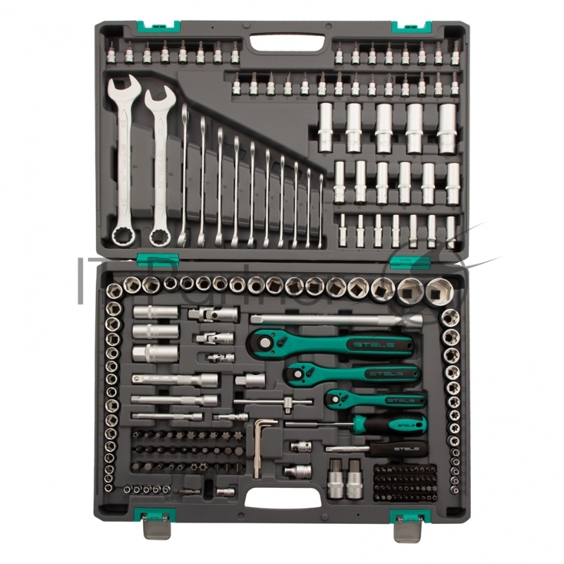 Набор инструментов STELS 14115 1/4'' 3/8'' 1/2'' cr-v s2 усиленный кейс 216предм.