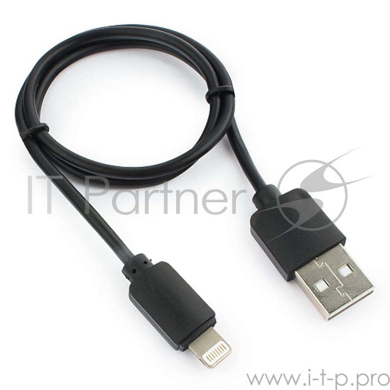 Кабель Гарнизон Кабель USB AM/Lightning, для iPhone5/6/7, IPod, IPad, 0.5м, черный, пакет (GCC-USB2-AP2-0.5M)