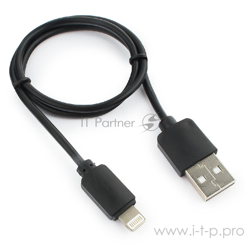 Кабель Гарнизон Кабель USB AM/Lightning, для iPhone5/6/7, IPod, IPad, 0.5м, черный, пакет (GCC-USB2-AP2-0.5M)