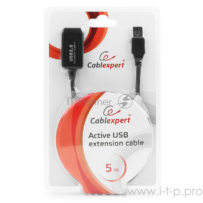 Кабель Cablexpert Кабель удлинитель USB 2.0 активный, AM/AF, 5м (UAE-01-5M)