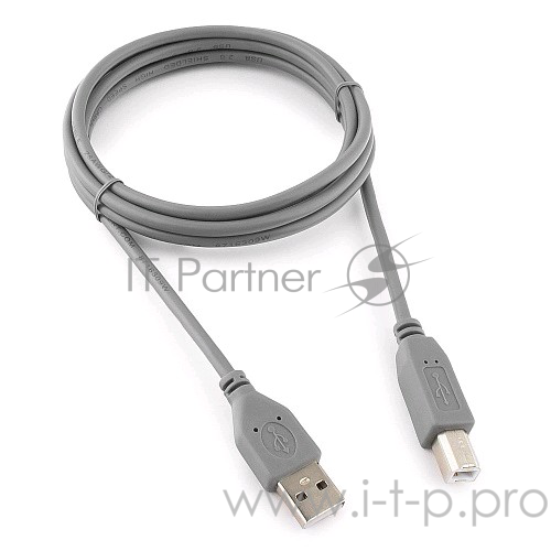 Кабель Cablexpert Кабель USB 2.0 Pro, AM/BM, 1.8м, экран, серый (CCP-USB2-AMBM-6G)
