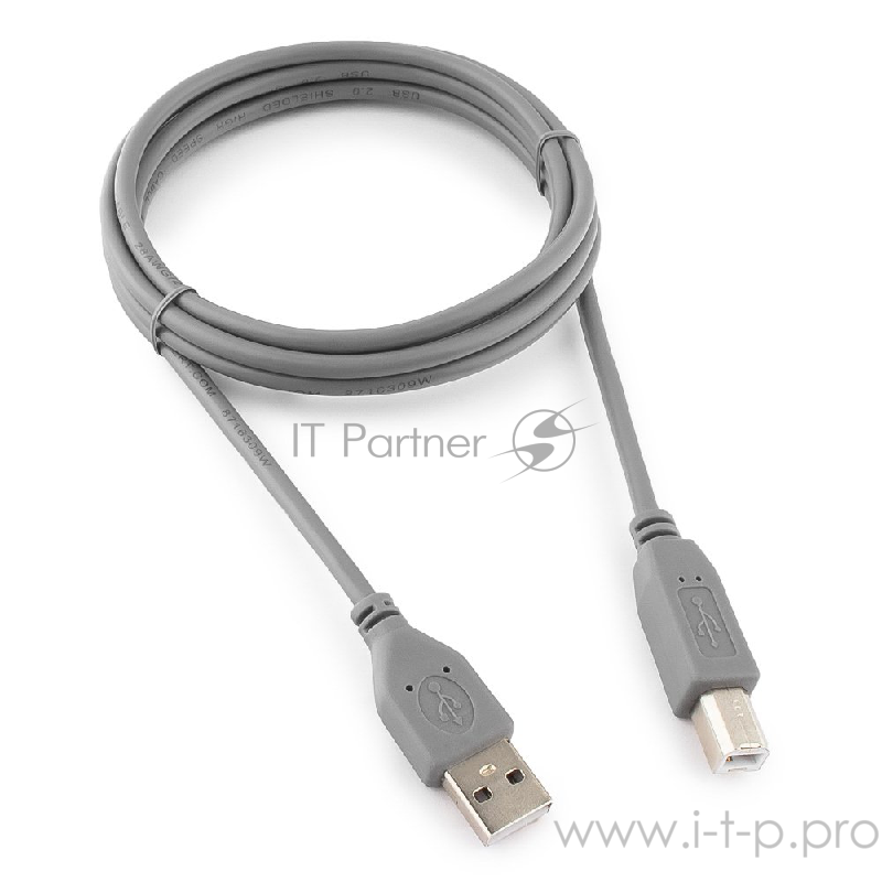Кабель Cablexpert Кабель USB 2.0 Pro, AM/BM, 1.8м, экран, серый (CCP-USB2-AMBM-6G)