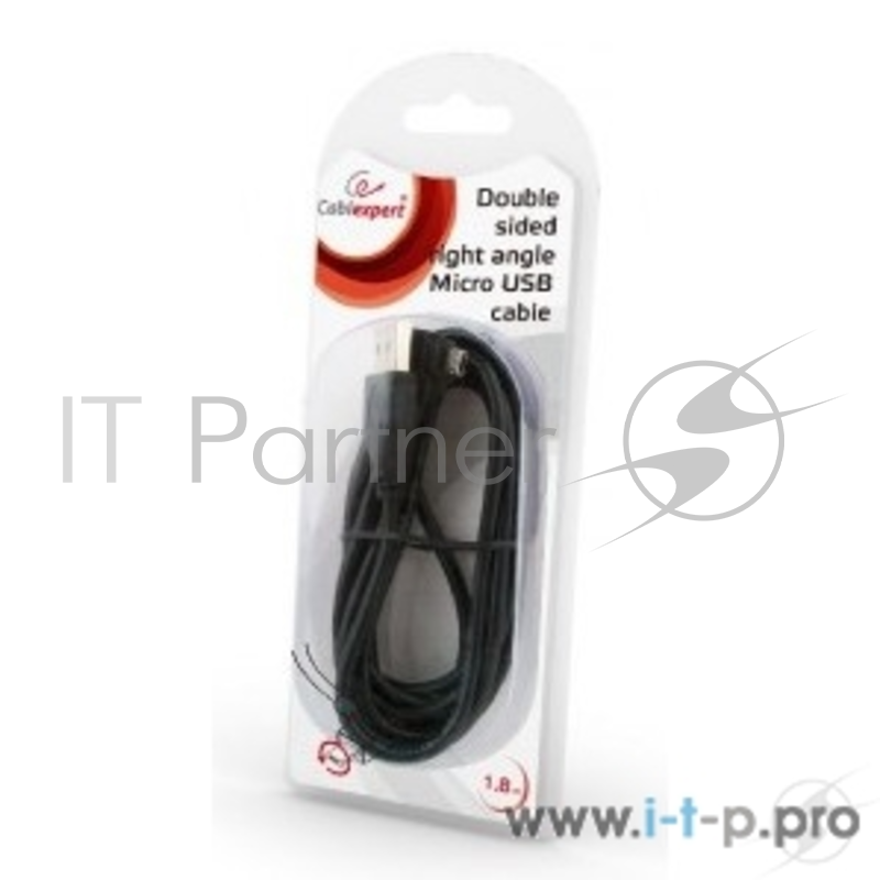 Кабель Cablexpert Кабель USB 2.0 Cablexpert, двусторонний разъем microB, AM/microB 5P, 1.8м, блистер (CCB-USB2-AMmDM90-6)