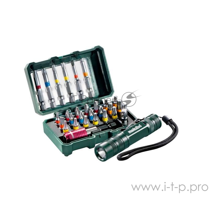 Набор бит METABO 626721000 29 предметов + LED фонарик