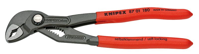 Ключ KNIPEX 8701180 - ''КОБРА'' 180мм сантехнич, переставной, с пластмассовыми нескользящими чехлам
