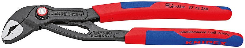 Ключ трубный переставной KNIPEX KN-8722250 Cobra® QuickSet черненые 250 mm