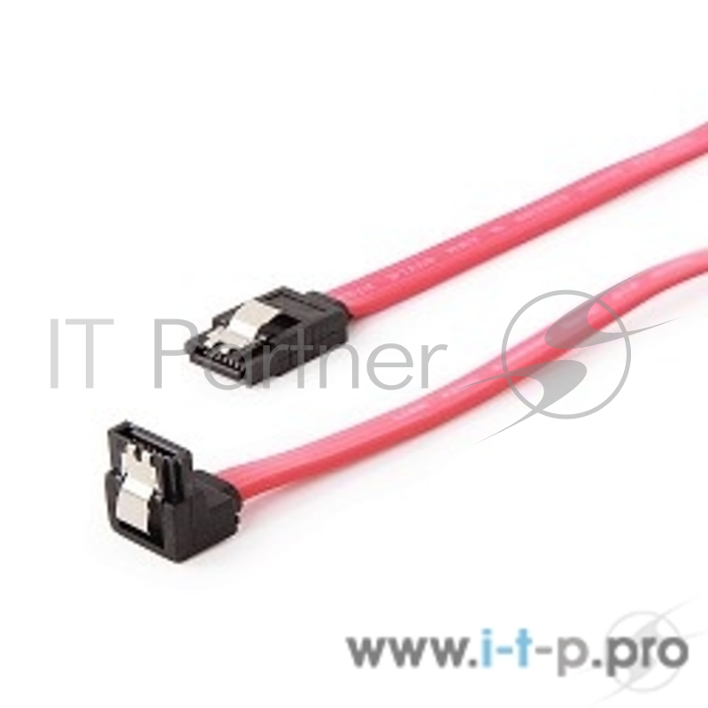 Кабель Cablexpert Кабель интерфейсный SATA 50см, угловой разъем, 7pin/7pin, защелка, пакет (CC-SATAM-DATA90)