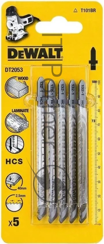 DeWalt Пилка д/лобзика п/дер.HCS 100х73х2.5х40ммT101BR 5шт , шт