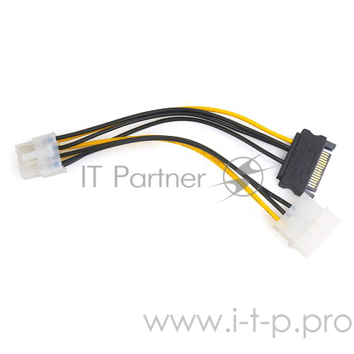 Кабель Cablexpert Разветвитель питания Molex+SATA-PCI-Express 8pin, для подключения в/к PCI-Е (8pin) к б/п ATX (CC-PSU-82)
