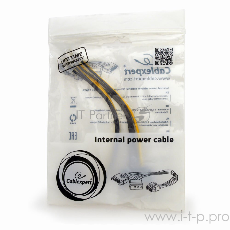 Кабель Cablexpert Разветвитель питания Molex+SATA-PCI-Express 8pin, для подключения в/к PCI-Е (8pin) к б/п ATX (CC-PSU-82)