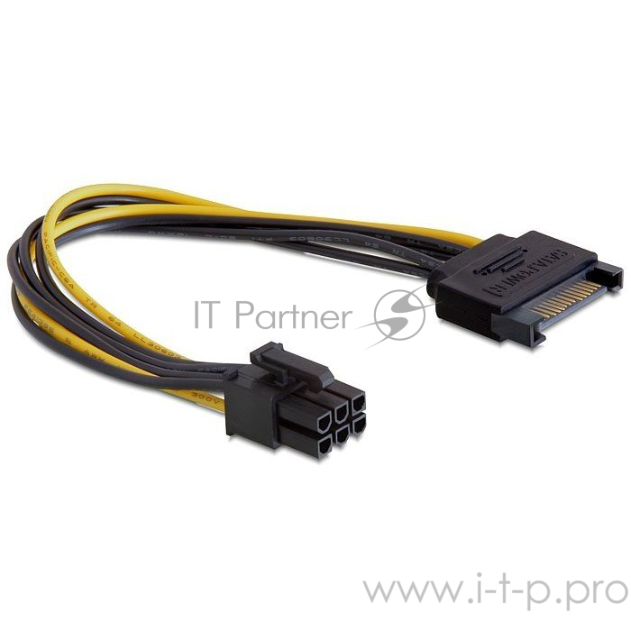 Кабель Cablexpert Разветвитель питания SATA-PCI-Express 6pin, для подключения в/к PCI-Е (6pin) к б/п ATX (CC-PSU-SATA)