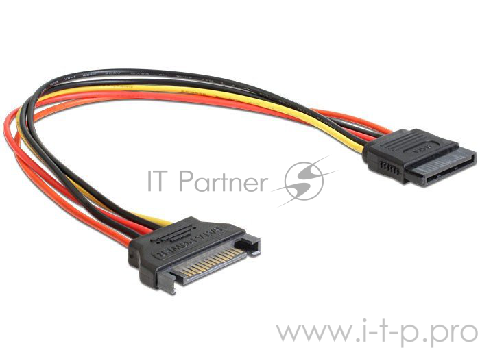 Кабель Cablexpert Удлинитель кабеля питания SATA 15pin(M)/15pin(F), 30см (CC-SATAMF-01)