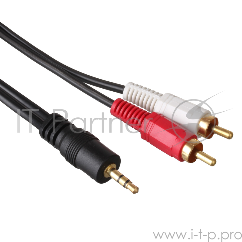 Кабель Exegate EX225927RUS Кабель аудио (3.5mm Jack M - 2xRCA M) 2м Exegate, позолоченные разъемы