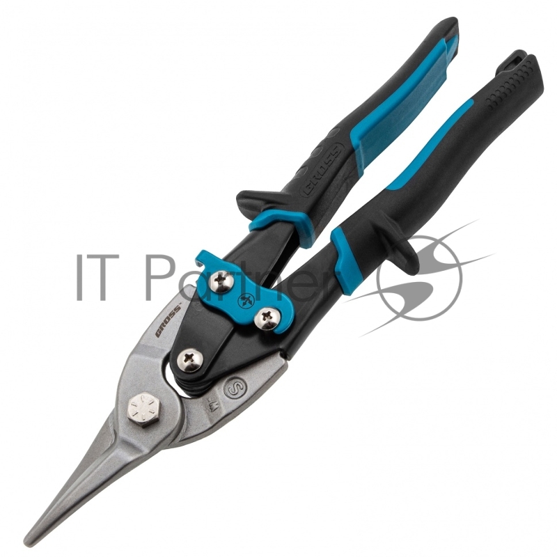 Ножницы по металлу GROSS 78325 250мм прямой резсталь-CrMo двухкомп.рукоятки