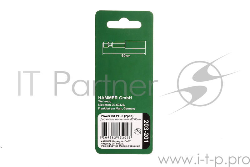 Магнитный держатель для бит Hammerflex 203-201 PB HL CM M6*60mm