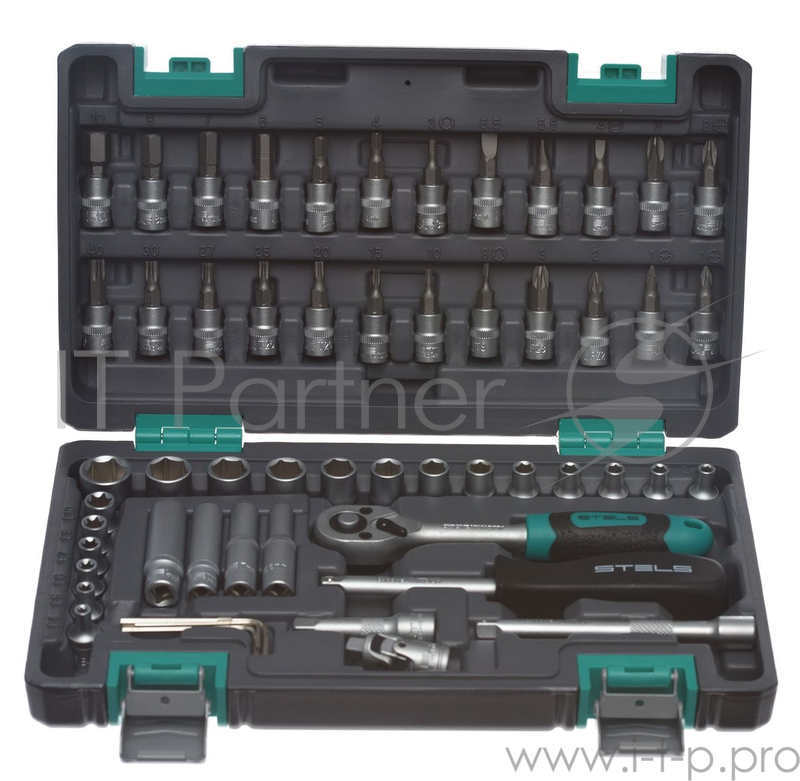 Набор инструментов STELS 14101 1/4 CrV пластиковый кейс 57 предм.