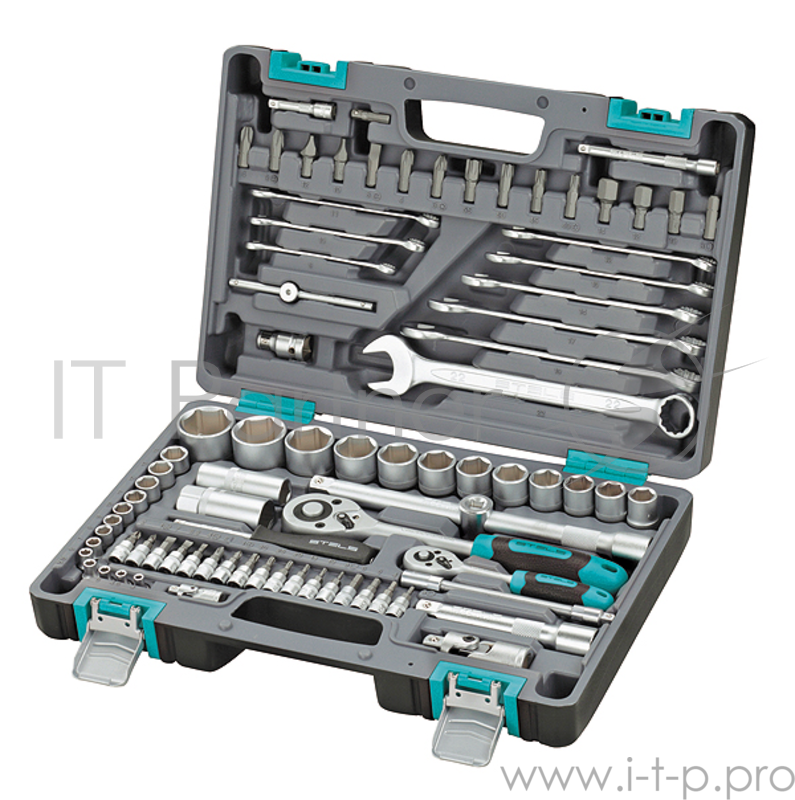 Набор инструментов STELS 14105 1/2 1/4 CrV пластиковый кейс 82 предм.