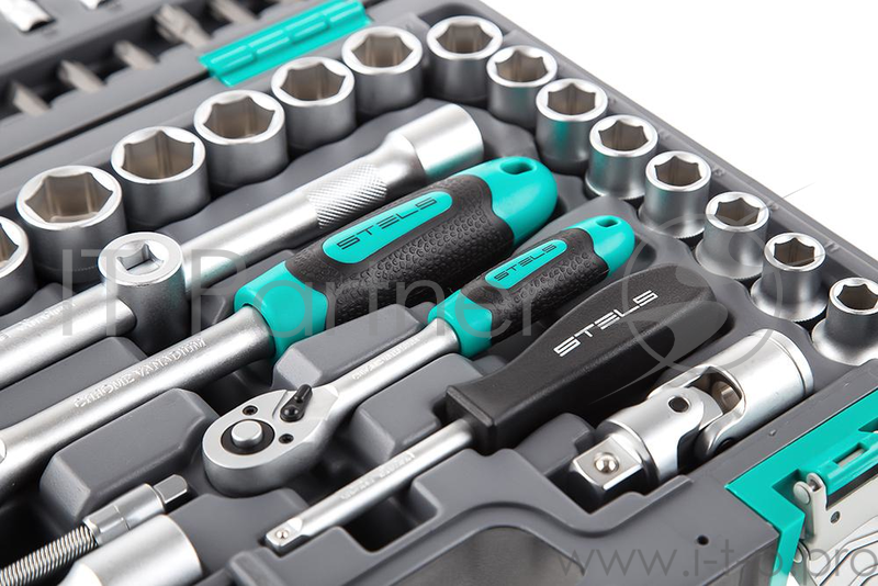 Набор инструментов STELS 14106 1/2 1/4 CrV пластиковый кейс 94 предм.