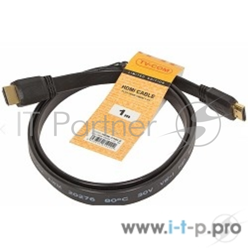 Кабель TV-COM Кабель цифровой (CG200F-1M) HDMI 19M/M 1.4V плоский 1m
