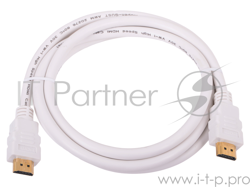 Кабель Aopen Кабель HDMI 19M/M 1.4V+3D/Ethernet ACG511W-1.8M 1.8m/2m , белый, позолоченные контакты ACG511W-1.8M