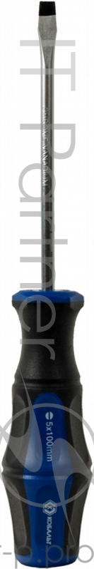 Отвертка КОБАЛЬТ 646-256 Ultra Grip SL 5,0 х 100мм CR-V, двухкомпонентная рукоятка 1шт подвес