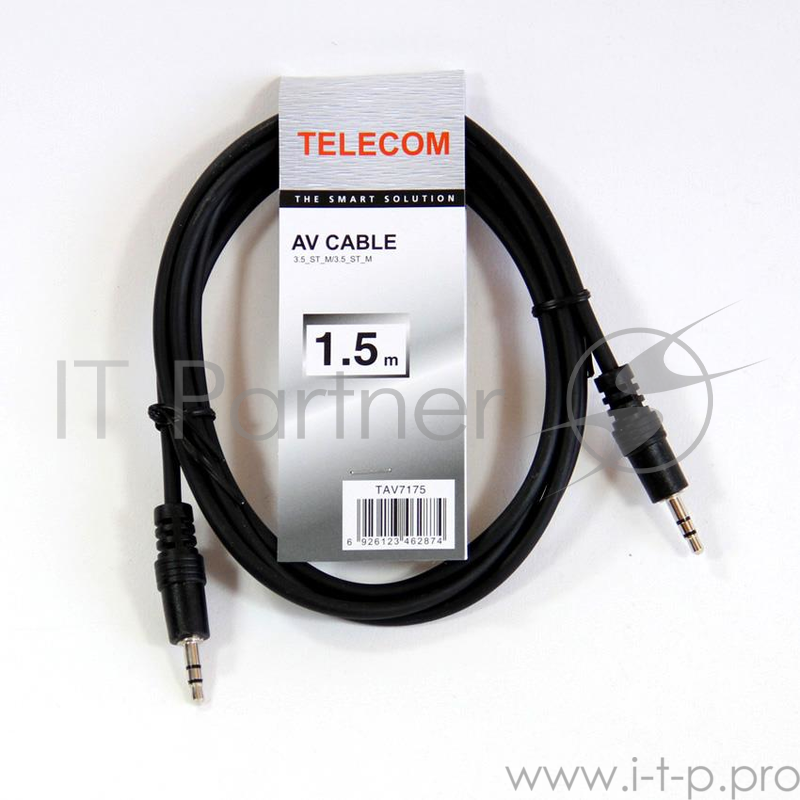 Кабель Telecom Кабель соединительный (TAV7175-1.5M) 3.5 Jack (M) - 3.5 Jack (M), стерео, аудио, 1.5м 6926123462874