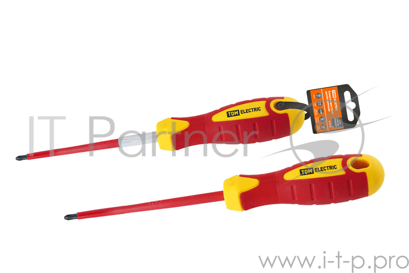 Отвертка ТДМ SQ1007-0202 крестовая диэлектрическая PH1х80мм