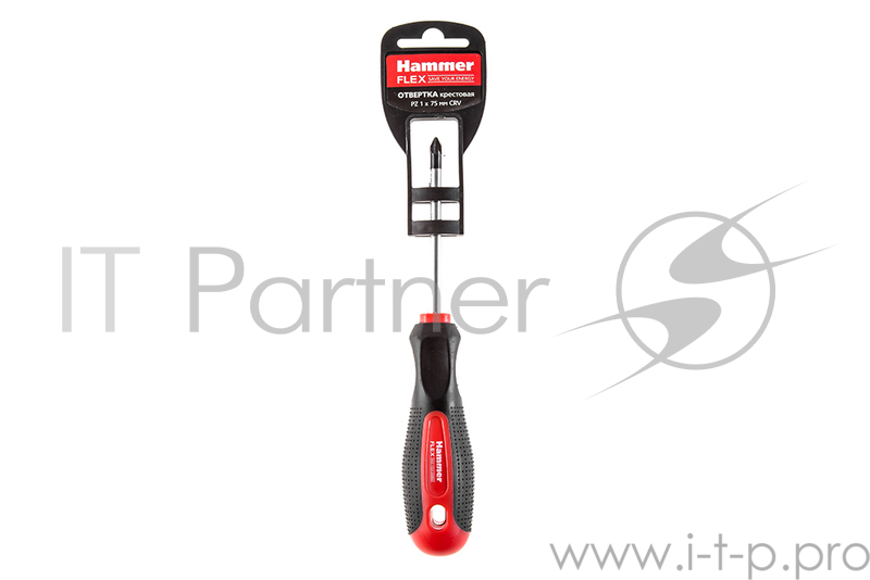 Отвертка Hammer Flex 601-024 PZ-1x75мм крестовая CRV