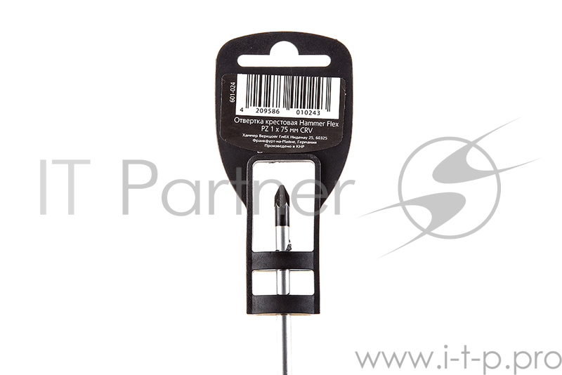 Отвертка Hammer Flex 601-024 PZ-1x75мм крестовая CRV