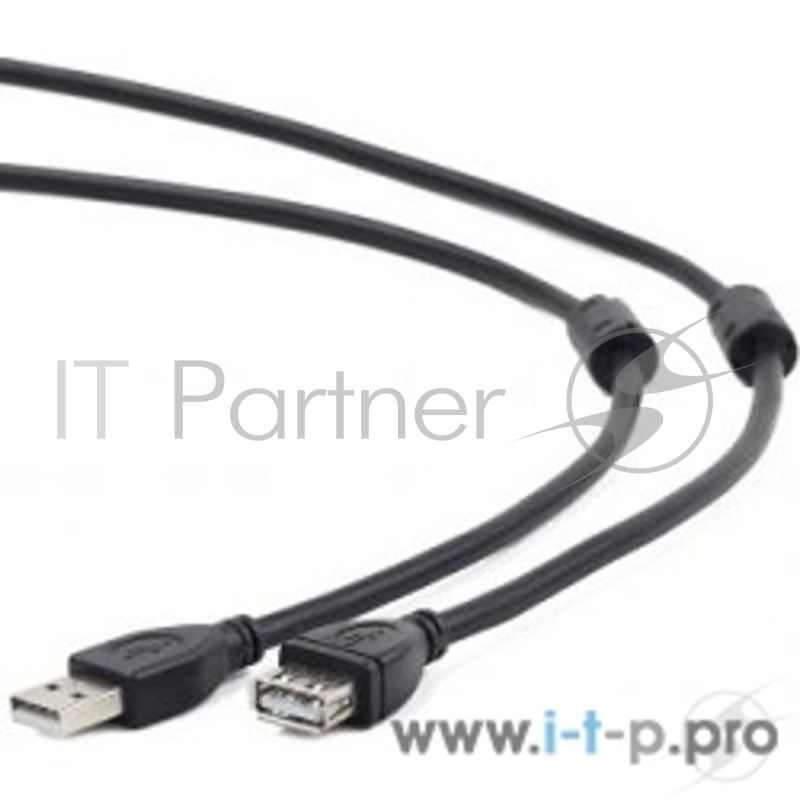 Кабель Cablexpert Кабель удлинитель USB2.0 Pro CCF2-USB2-AMAF-6, AM/AF, 1.8м, экран, 2феррит.кольца, черный, пакет