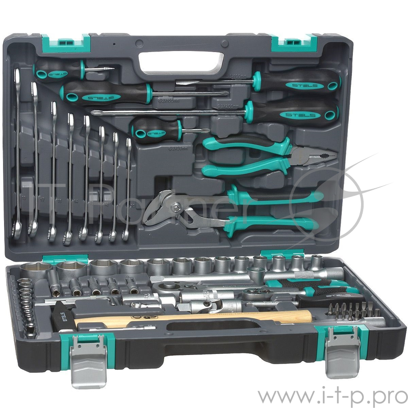 Набор инструментов STELS 14104 1/2 1/4 CrV пластиковый кейс 76 предм.