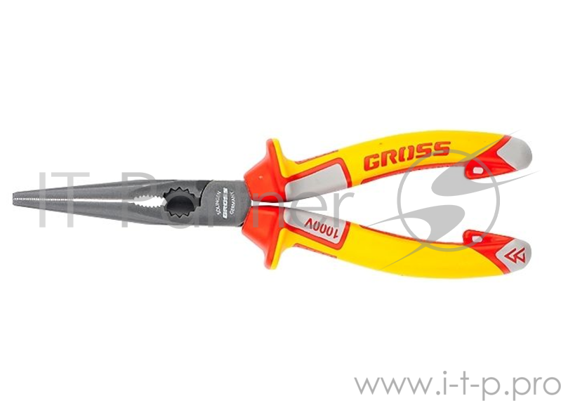 Утконосы GROSS 17177 длинногубцы диэлектрические рукоятки до 1000в трехкомпонентные рукоятки 205мм