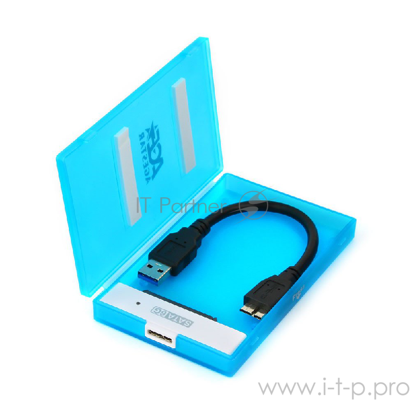 Контейнер для HDD AgeStar 3UBCP1-6G (BLUE) USB 3.0 Внешний корпус 2.5 SATA HDD/SSD AgeStar 3UBCP1-6G (BLUE) USB 3.0, пластик, синий, безвинтовая конструкция