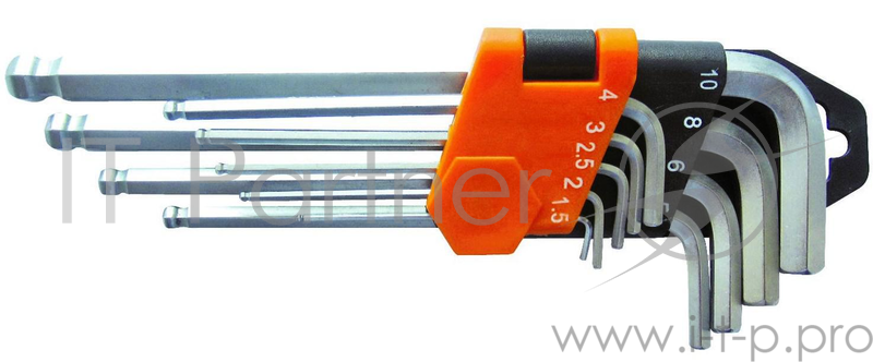 Набор ключей WEDO WD258A шестигранных с шаровой головкой 9 предметов (1.5-10мм)