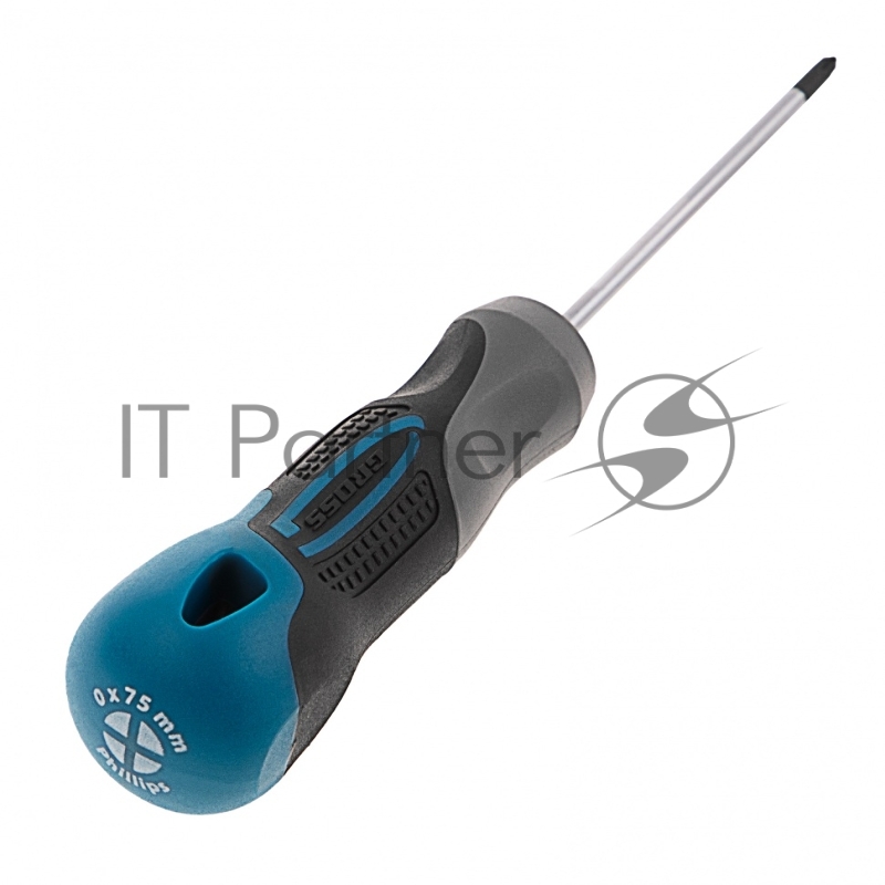 Отвертка GROSS 12131 PH0 x 75 мм S2, трехкомпонентная рукоятка