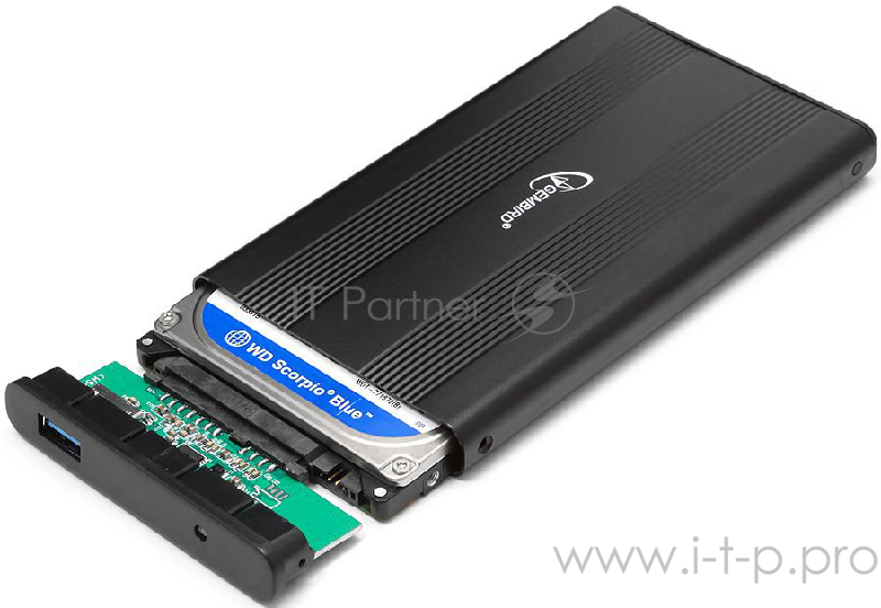 Контейнер для HDD Gembird EE2-U3S-5 Внешний корпус 2.5 Gembird EE2-U3S-5, черный, USB 3.0, SATA, металл