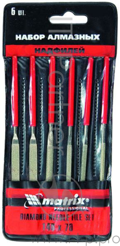 Набор надфилей MATRIX 15834 алмазных 140х70х3 6шт master