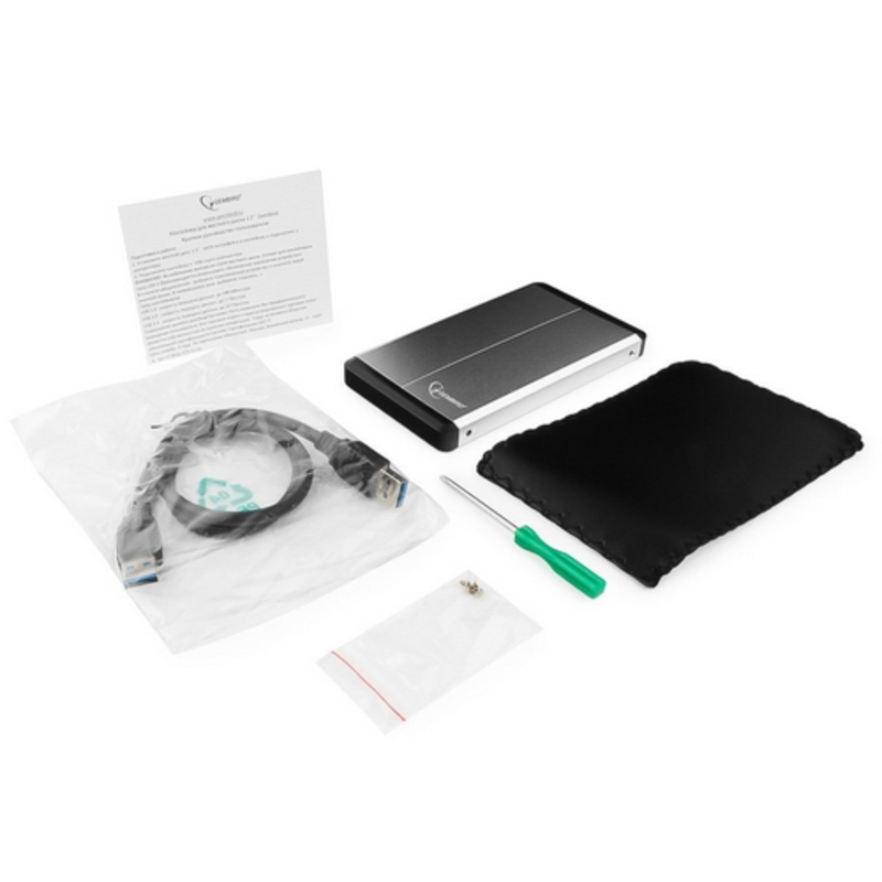 Контейнер для HDD Gembird EE2-U3S-2-S Внешний корпус 2.5 Gembird EE2-U3S-2-S, серебро, USB 3.0, SATA, металл